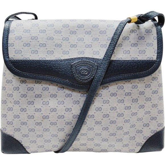 (L2) Gucci Crossbody Bag Navy Blue PVC - Picture 1 of 9
